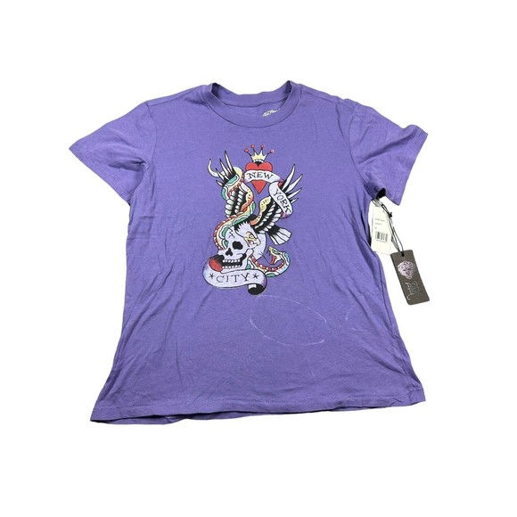 Ed Hardy Tops - Ed Hardy Women's New York City Graphic T-Shirt (medium , Violet)‎